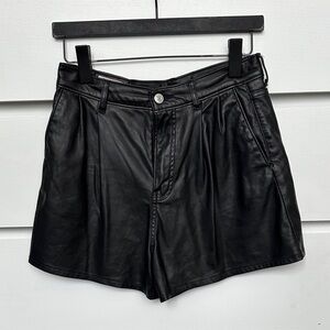 Levi's Black High Waist Leather Shorts